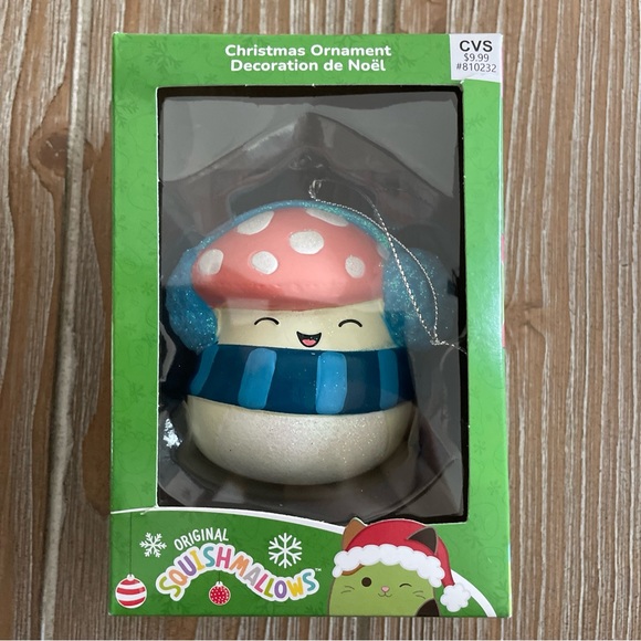 Squishmallows Kurt Adler 2023 MALCOLM MUSHROOM Christmas 3" Ornament NEW in BOX - Picture 2 of 5